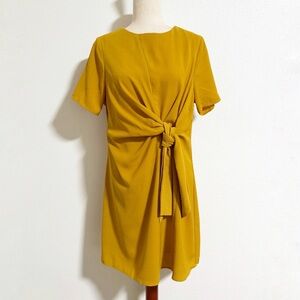 NEW Gilli Mustard Knot Tie Waist Dress